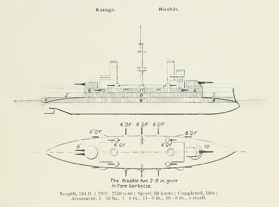 Plans of Kasuga Class Armoured Cruiser 