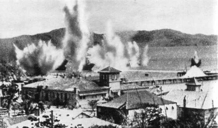 Japanese bombing raid on Port Moresby