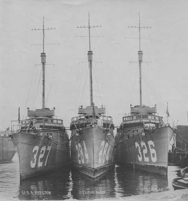USS Preston (DD-327), Isherwood (DD-284) and Coghlan (DD-326), Puget Sound 