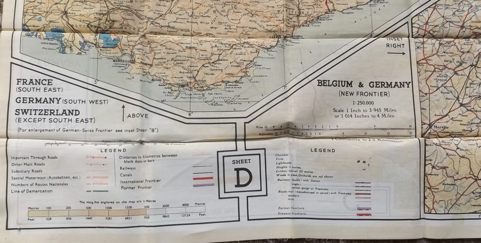 Key to RAF Silk Escape Map, Sheet D 