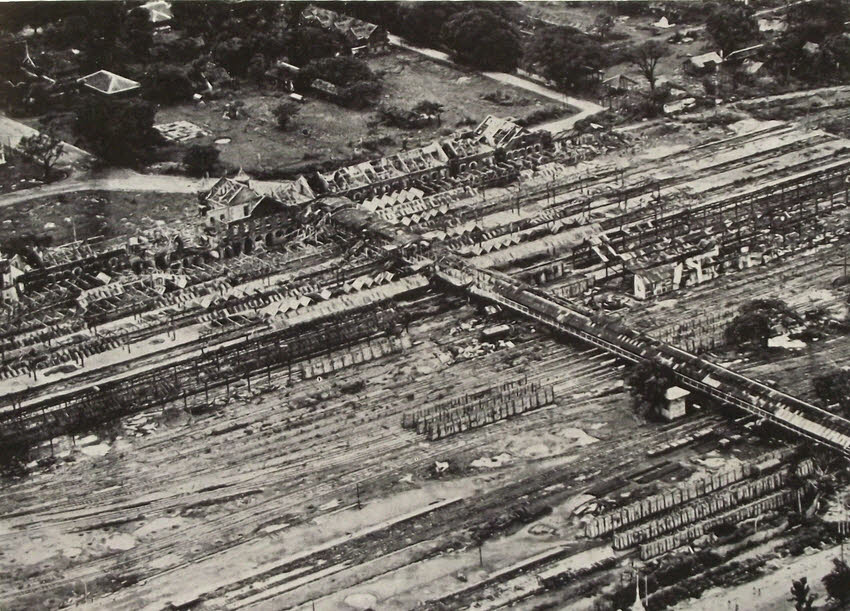 Rangoon Railway Station after Allied Bombing 