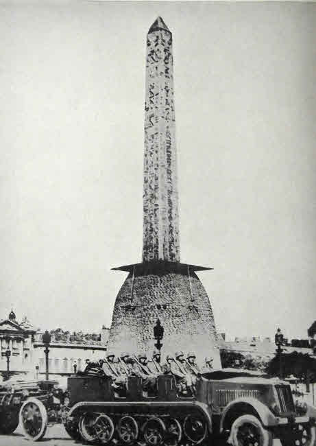 Sd.Kfz 7 Half Track at Cleopatra's obelisk, Paris 