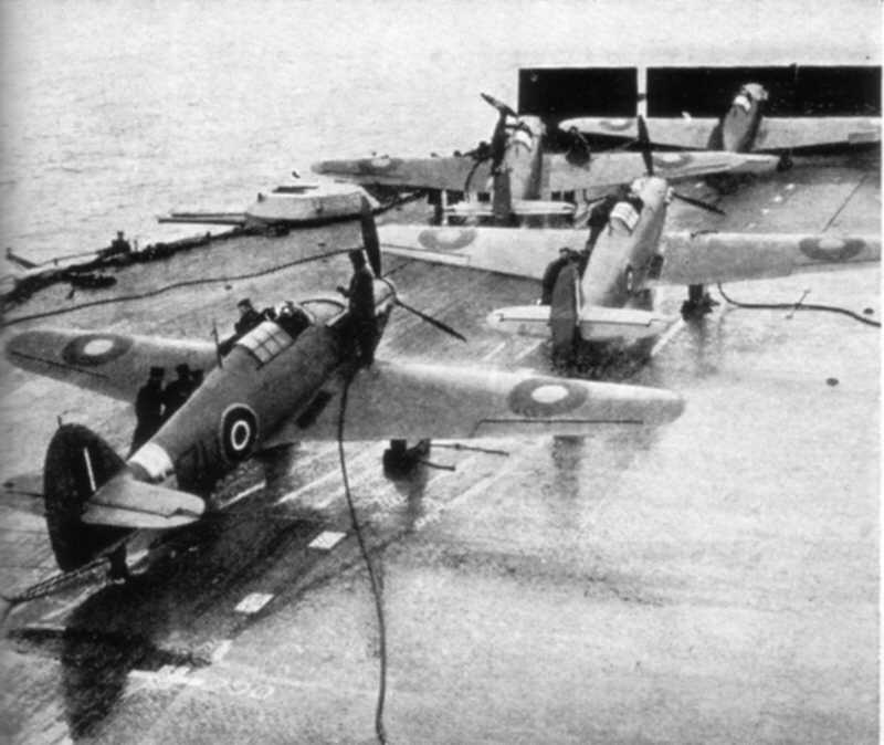 Hawker Sea Hurricane being fuelled 