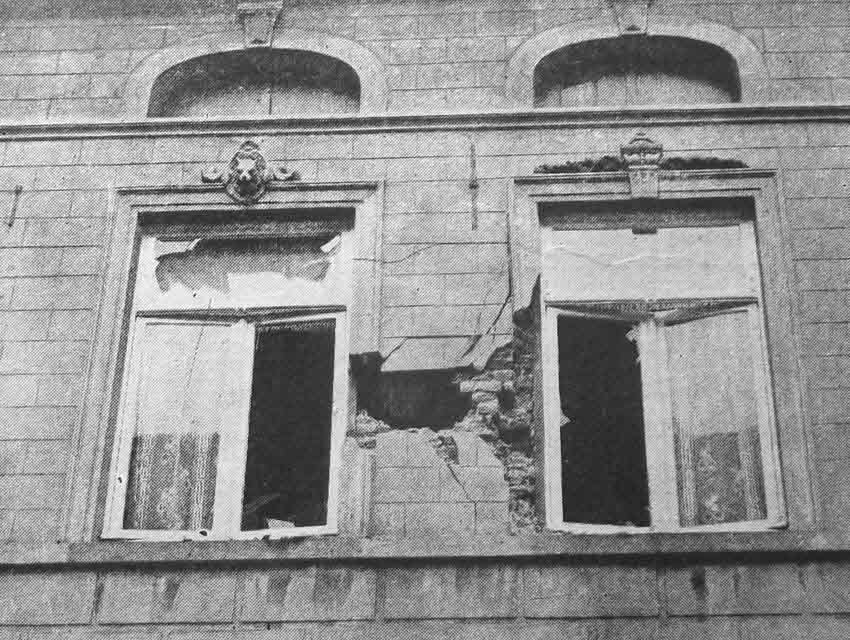 Shell damage at Haelen, 1914 