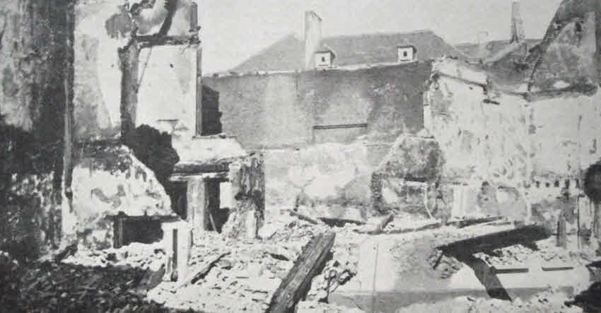 Shell damage at Mechelen, 1914 