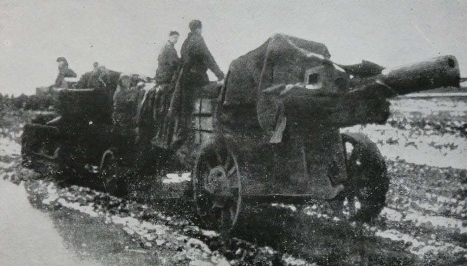 Soviet Heavy Gun being towed, Ukraine 