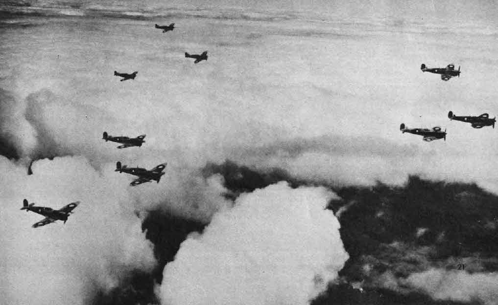 Formation of Spitfire Mk.VIIIs of the RAAF 