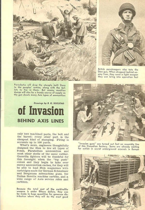 Popular Science article on the Sten Gun (2 of 2)