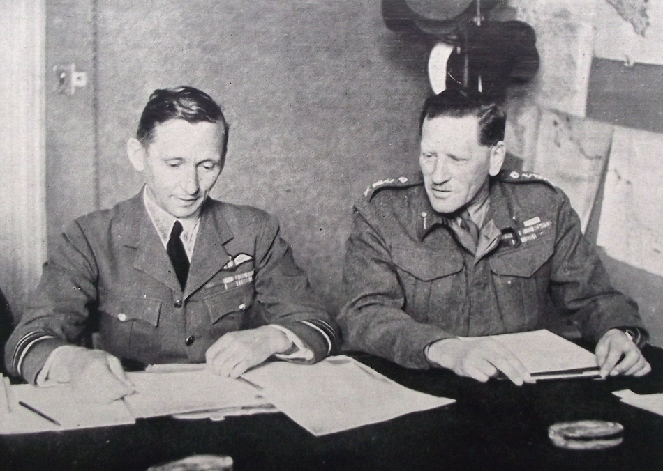 Air Marshal Tedder and General Auchinleck, Middle East War Council, 1942 
