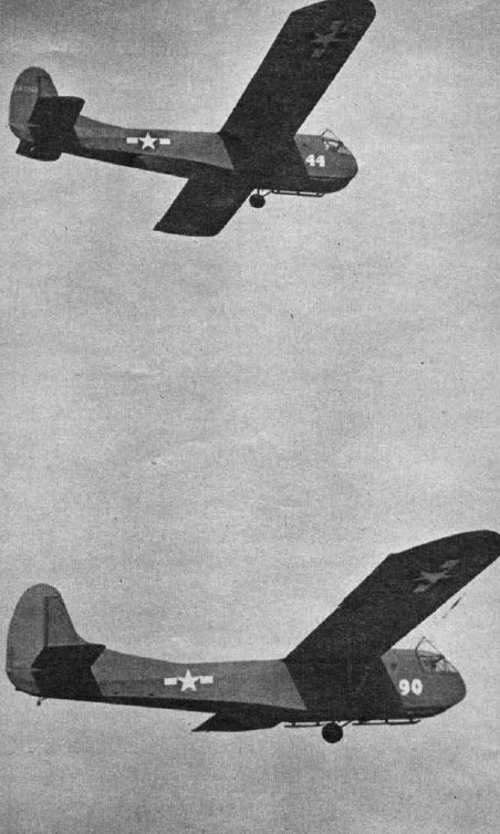 Two Waco CG-4As in Flight 