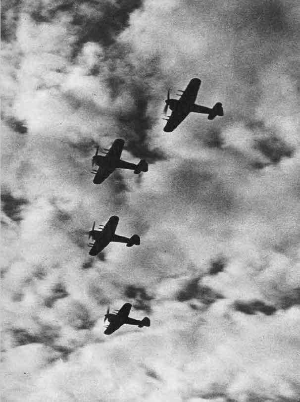 Formation of Hawker Typhoons at Night 