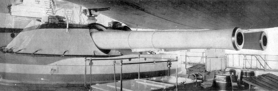 Picture of one of the 12in gun turrets on HMS Venerable