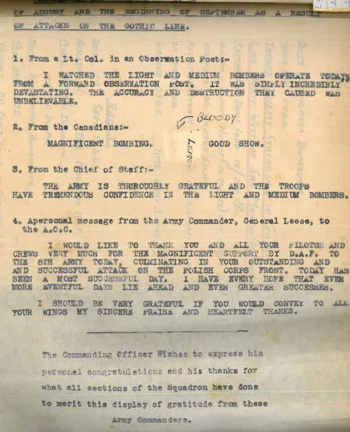 Lt D.W. Gay's War Effort - Messages of Appreciation 