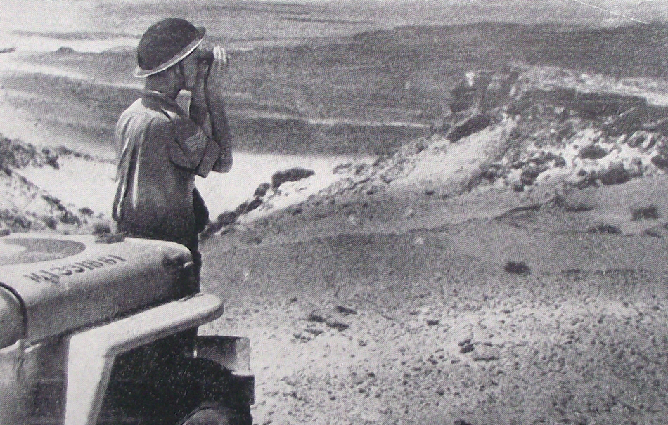 British sentry watching Qattara Depression, 1942 on, 1942 