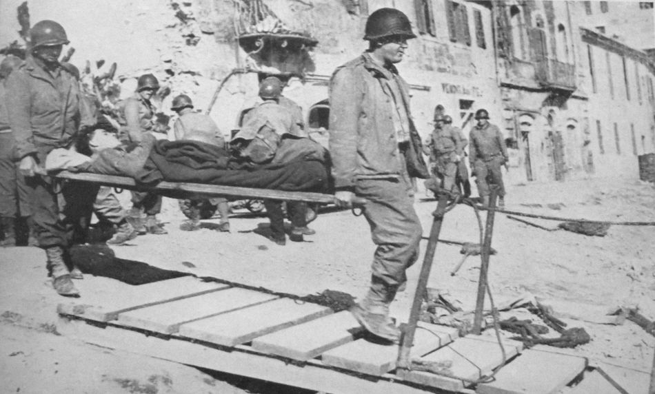 British Wounded leaving Anzio 