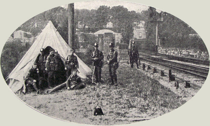 Yorkshire Light Infantry guard railway junction, Dublin 1914 