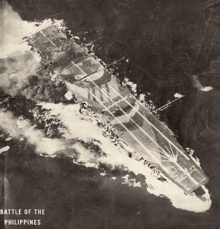 Zuiho after suffering damage at Cape Engano 