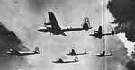 Formation of B-29 Superfortresses heading to Japan 
