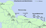 Map showing the D-Day Beaches 