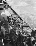 Expended 5in shells cases on USS Buck (DD-420)
