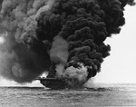 USS Bunker Hill (CV-17) burning, 1945 