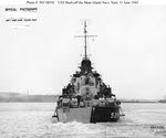 Stern view of USS Bush (DD-529), Mare Island, 1944 