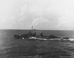 USS Charrette (DD-581) screening USS New Jersey (BB-62), Leyte Gulf, 1944 