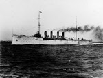 USS Chester (CL-1) from the left, 1908 