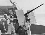 Mess Attendants training on 20mm guns on USS Copahee (CVE-12) 