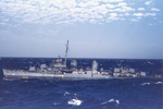 Side view of USS Cotten (DD-669), 1945 