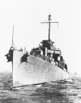 Bow view of USS Cotten (DD-669), 1943 