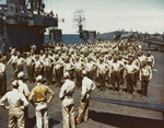 Marines doing PT, USS Cowpens (CVL-25) 