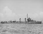 USS Davison (DMS-37) in harbor, 1945 