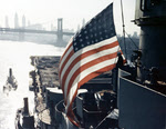USS Franklin (CV-13) arrives at New York for repairs, April 1945 