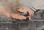 USS Franklin (CV-13) on fire, 19 March 1945 