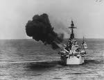 USS Helena (CA-75) bombarding Chongjin, 12-13 October 1950 