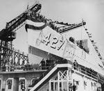USS Hilary P Jones (DD-427) being launched, 1939 
