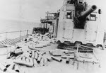 Shell cases on USS Hobson (DD-464) after Utah Beach 