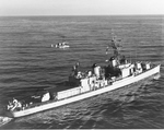 USS Hugh Purvis (DD-709) with QH-50C DASH alongside, Virginia Capes, 1962 