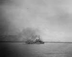 USS Hutchins (DD-476) bombarding Leyte, 20 October 1944 