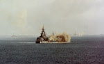 USS Idaho (BB-42) bombards Okinawa 