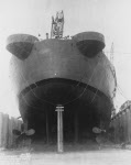Stern of USS Indiana (BB-58) in Drydock 