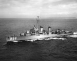 USS Laws (DD-558) off San Diego, 1957 