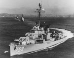 USS Lofberg (DD-759) leading DesRon 7, 1960 