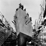 USS Meredith (DD-726) being launched, 1943 