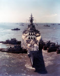 USS Missouri (BB-63) aground on Thimble Shoals 