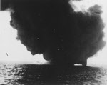 USS Peary (DD-226) on fire at Darwin, 19 February 1942 