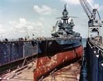 USS Pennsylvania (BB-38) in floating drydock 