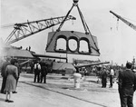 Turret face being lifted onto USS Pennsylvania (BB-38)