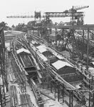 USS Pompano (SS-181) and USS Henley (DD-391) under construction 1936